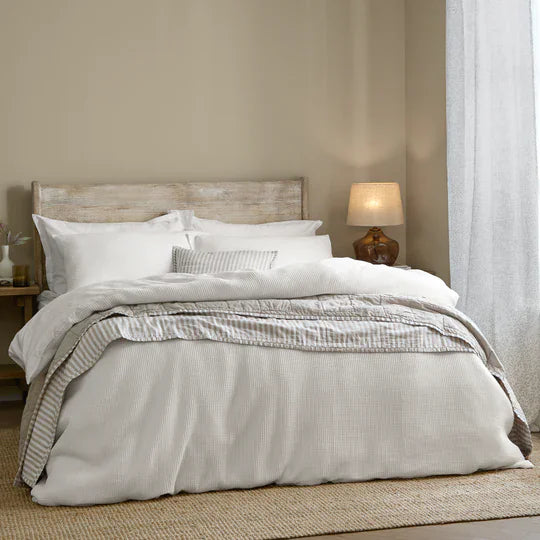 Yard (Riva Home) Duvet Cover set Single / Chalk HEBDEN RELAXED WAFFLE DUVET COVER SET by Yard