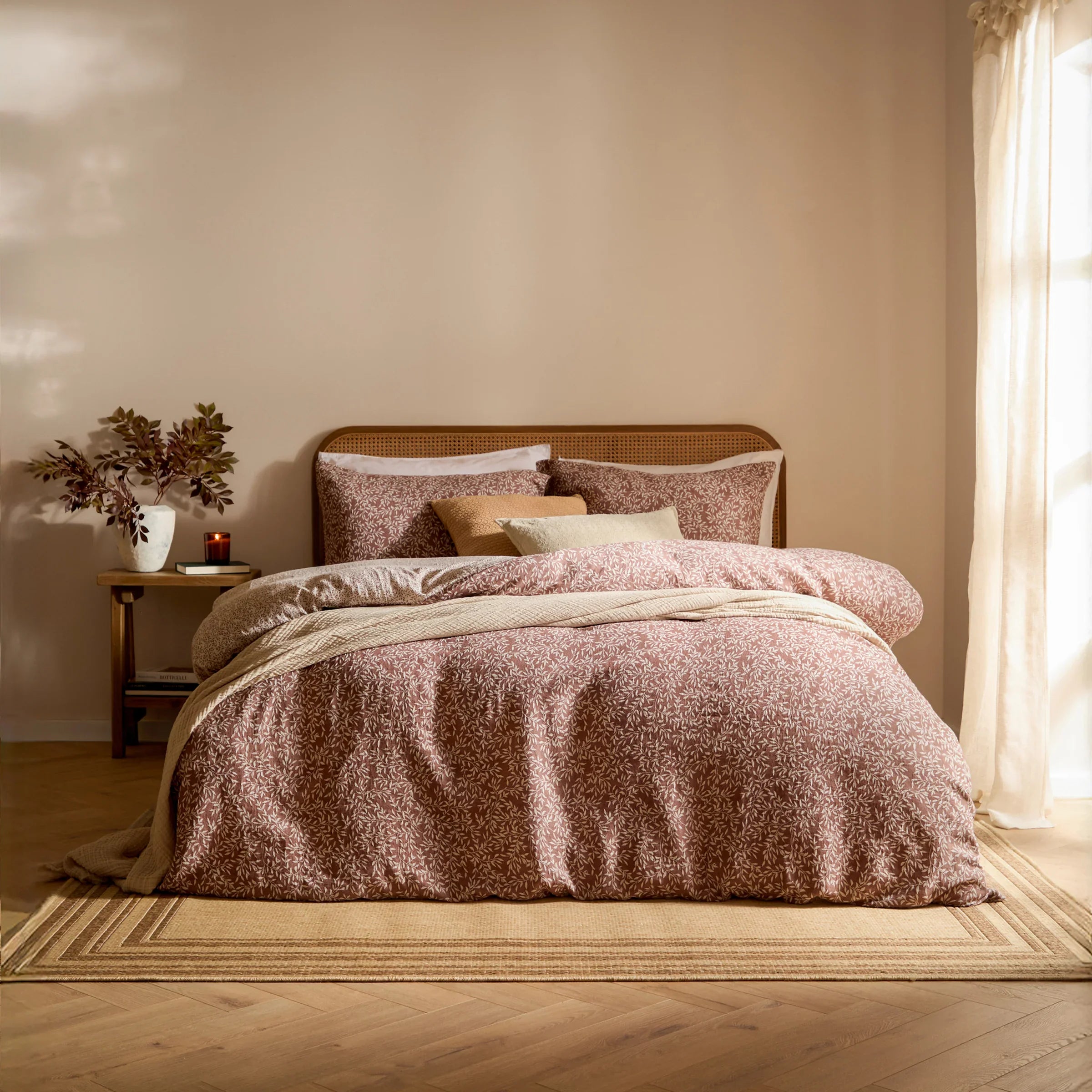 Yard (Riva Home) Duvet Cover set Single / Cinnamon PERRIE LEAF MUSLIN 100% COTTON DUVET COVER SET by Yard