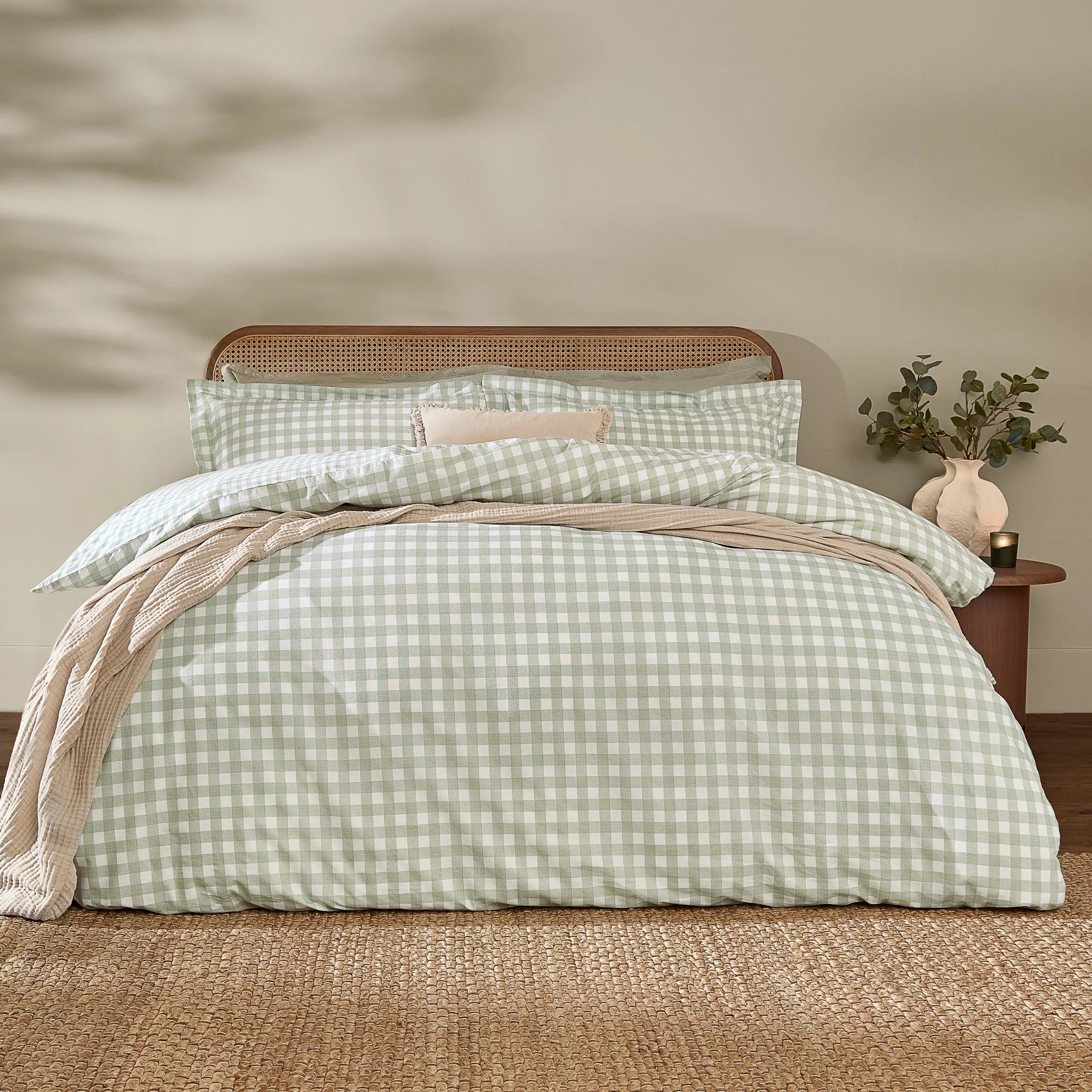 Yard (Riva Home) Duvet Cover set Single / Eucalyptus BARTON GINGHAM CHECK DUVET COVER SET by Yard.