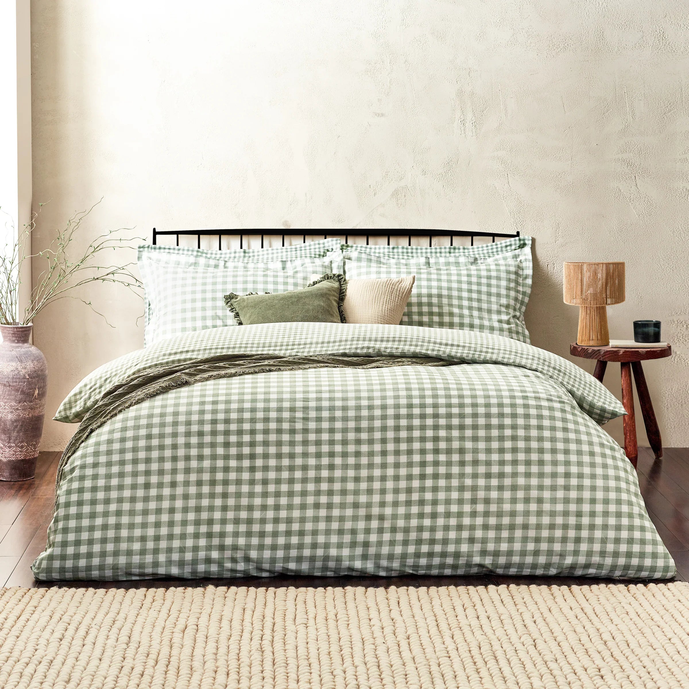 Yard (Riva Home) Duvet Cover set Single / Forest BARTON GINGHAM CHECK DUVET COVER SET by Yard.