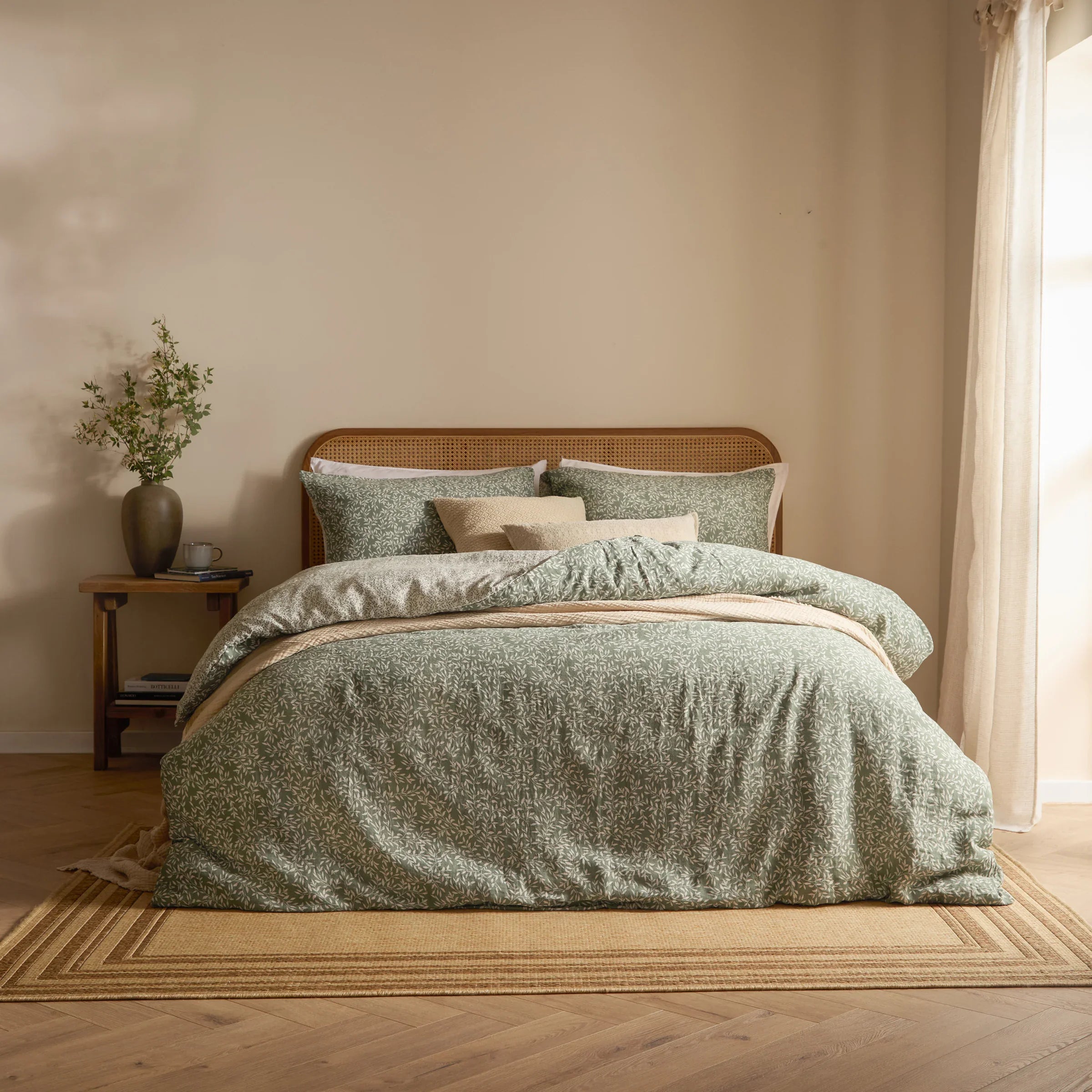 Yard (Riva Home) Duvet Cover set Single / Forest PERRIE LEAF MUSLIN 100% COTTON DUVET COVER SET by Yard