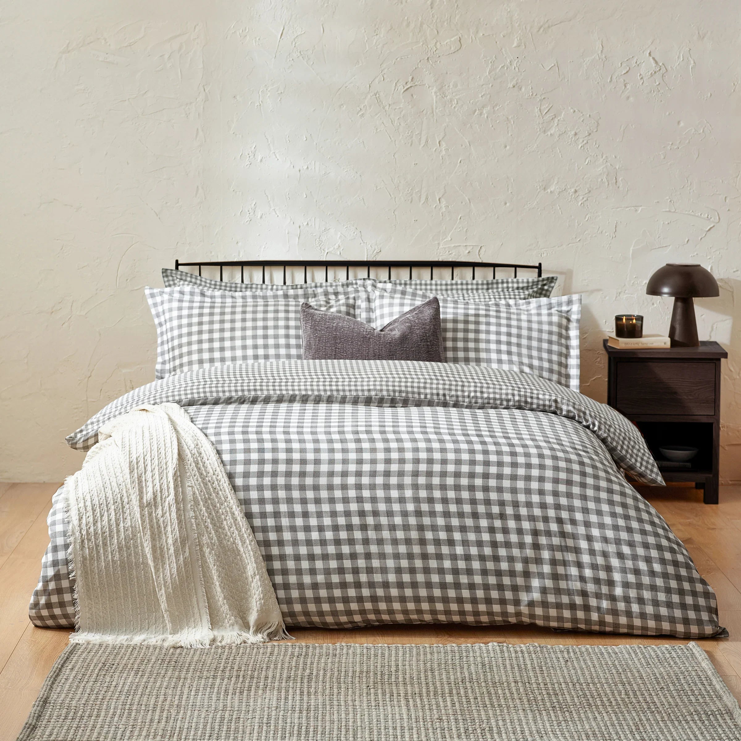 Yard (Riva Home) Duvet Cover set Single / Grey BARTON GINGHAM CHECK DUVET COVER SET by Yard.