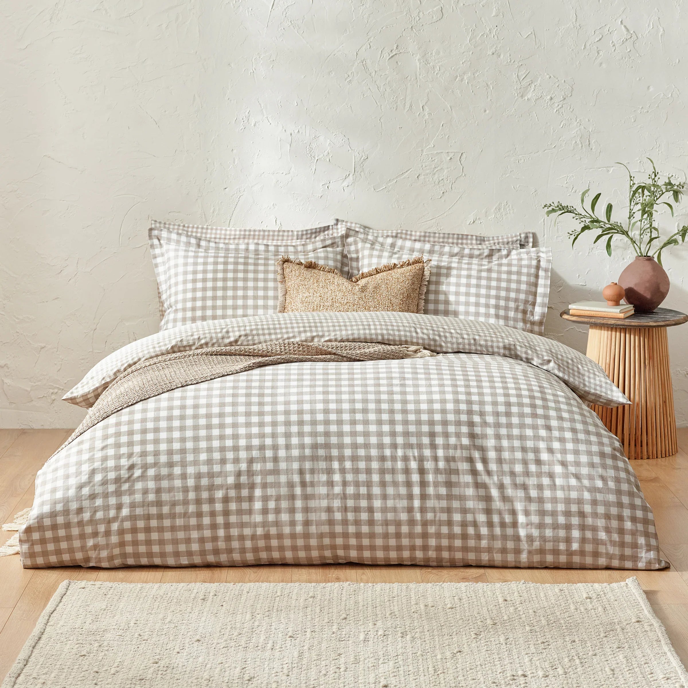 Yard (Riva Home) Duvet Cover set Single / Natural BARTON GINGHAM CHECK DUVET COVER SET by Yard.