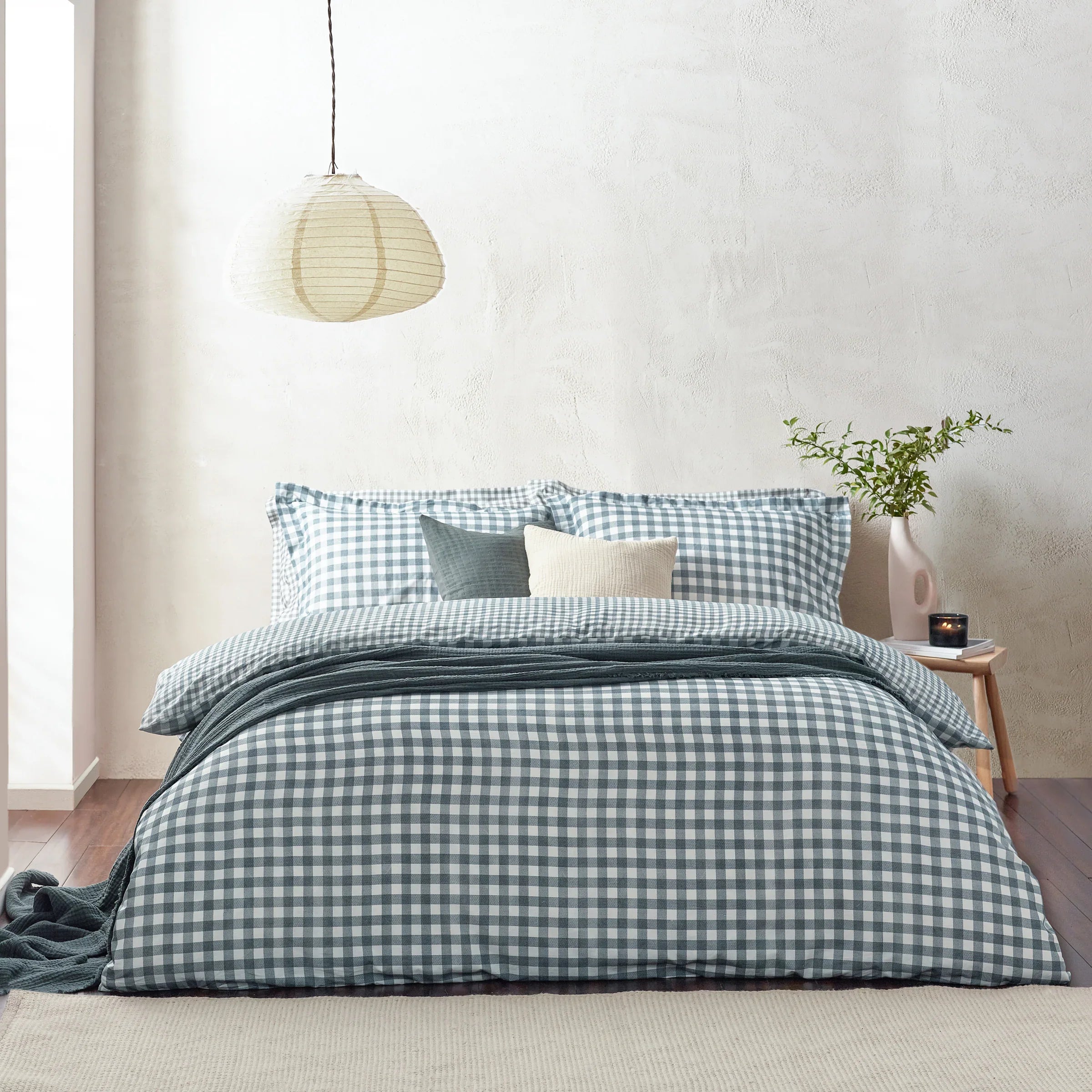 Yard (Riva Home) Duvet Cover set Single / Navy BARTON GINGHAM CHECK DUVET COVER SET by Yard.