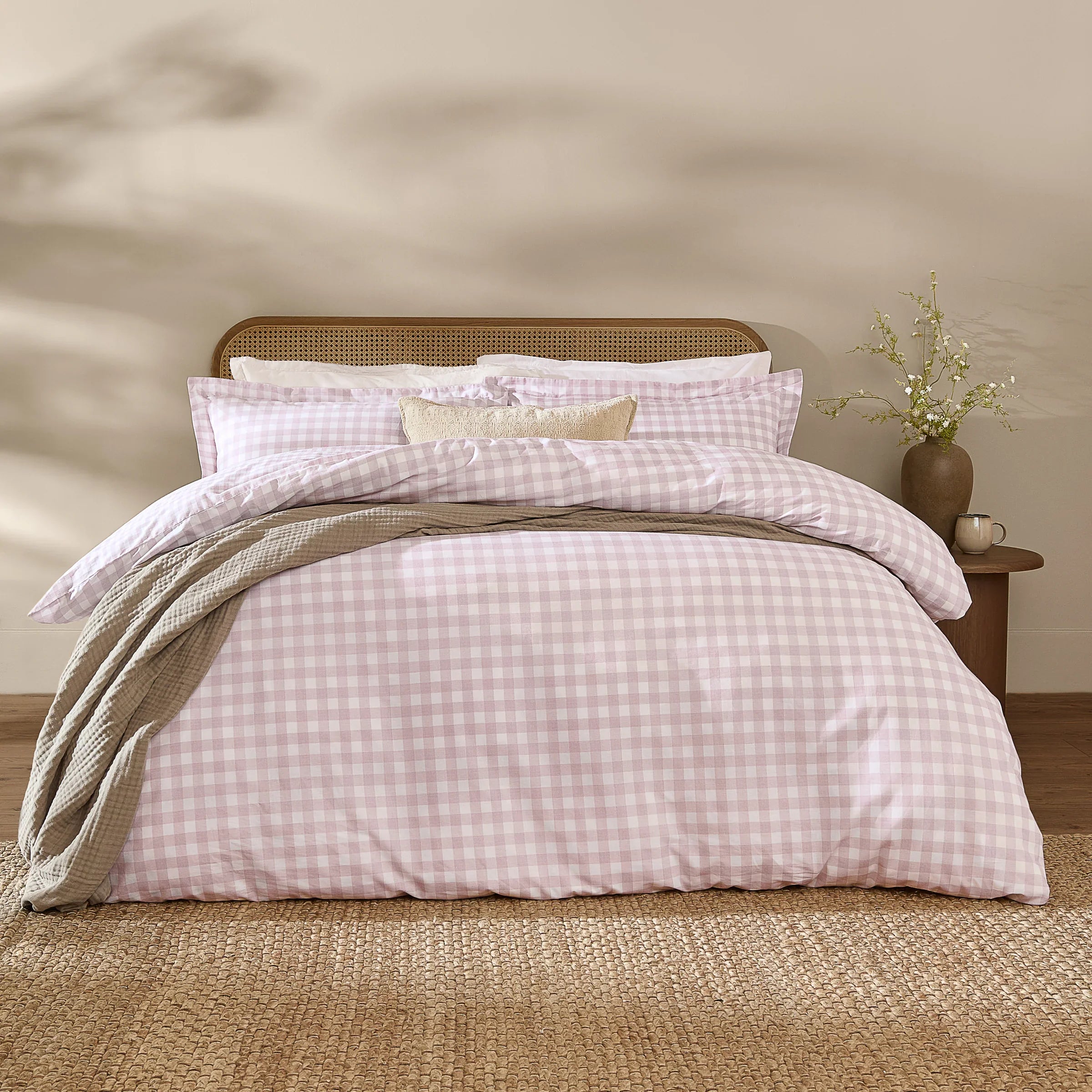 Yard (Riva Home) Duvet Cover set Single / Sugared Almond BARTON GINGHAM CHECK DUVET COVER SET by Yard.
