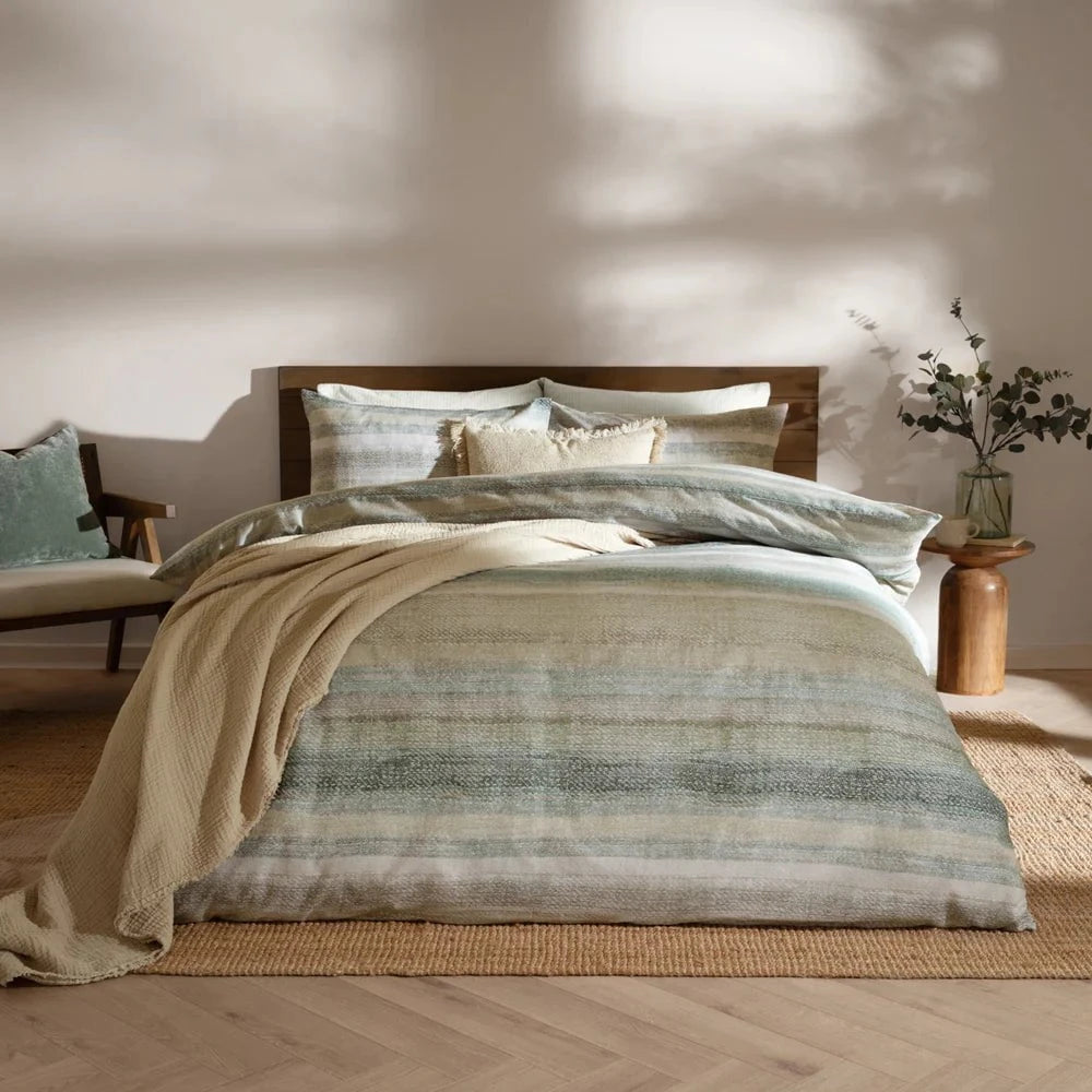 Yard (Riva Home) Duvet Cover set Swift Brushed Cotton Duvet Cover Set Eucalyptus by Yard