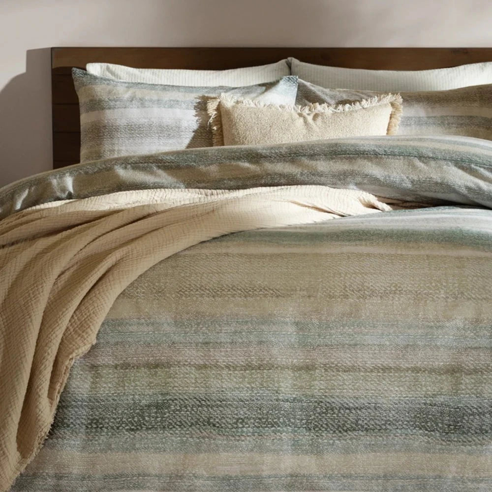 Yard (Riva Home) Duvet Cover set Swift Brushed Cotton Duvet Cover Set Eucalyptus by Yard