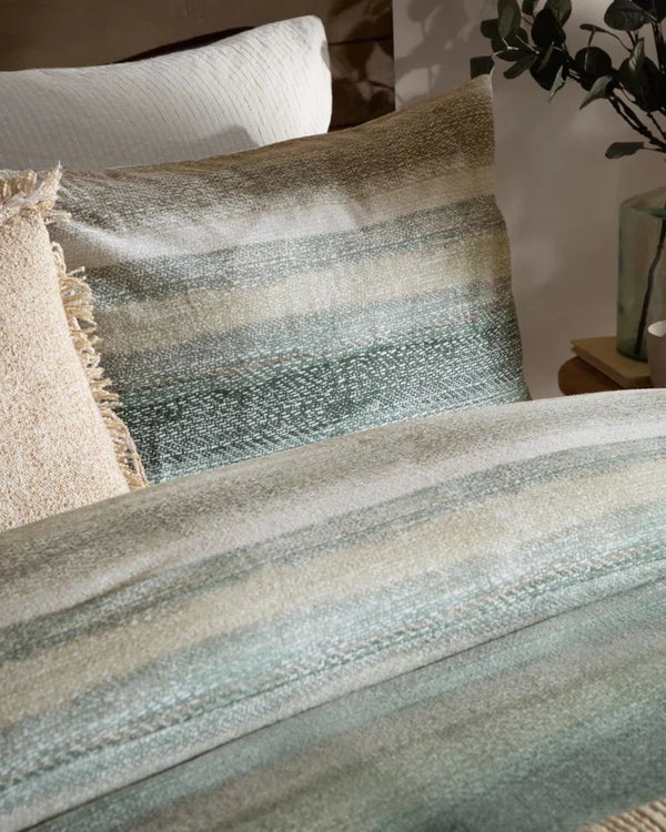 Swift Brushed Cotton Duvet Cover Set Eucalyptus by Yard