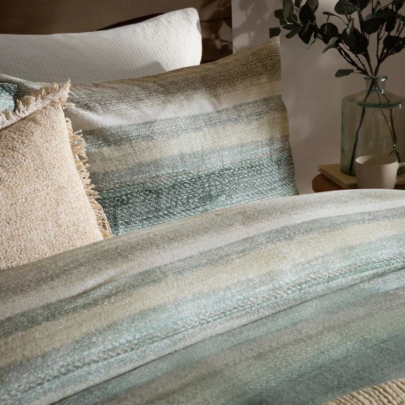 Swift Brushed Cotton Duvet Cover Set Eucalyptus by Yard