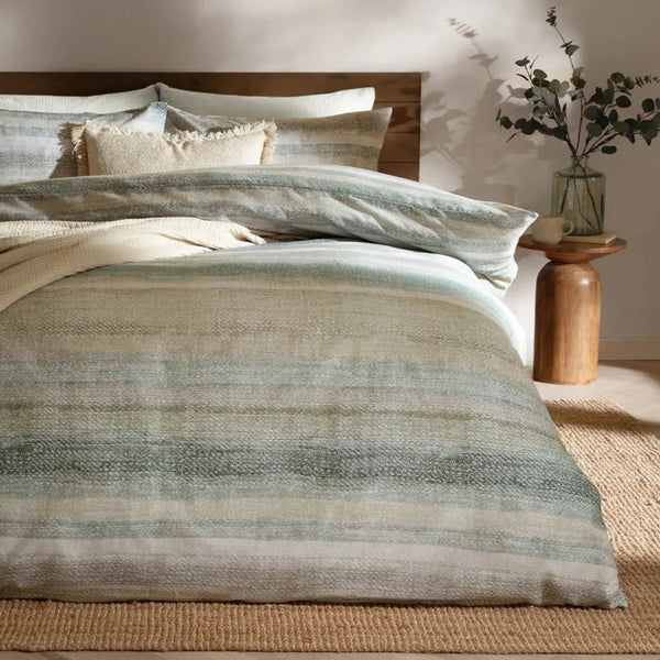 Swift Brushed Cotton Duvet Cover Set Eucalyptus by Yard