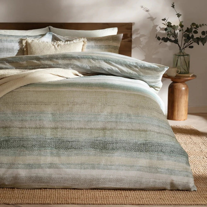 Swift Brushed Cotton Duvet Cover Set Eucalyptus by Yard
