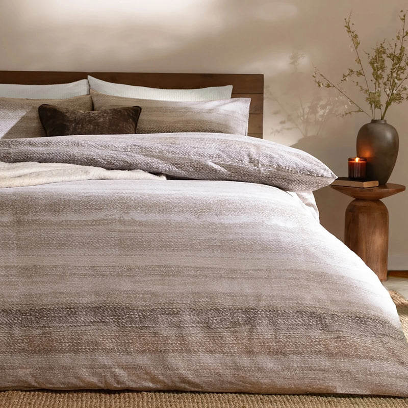 Swift Brushed Cotton Duvet Cover Set Natural by Yard