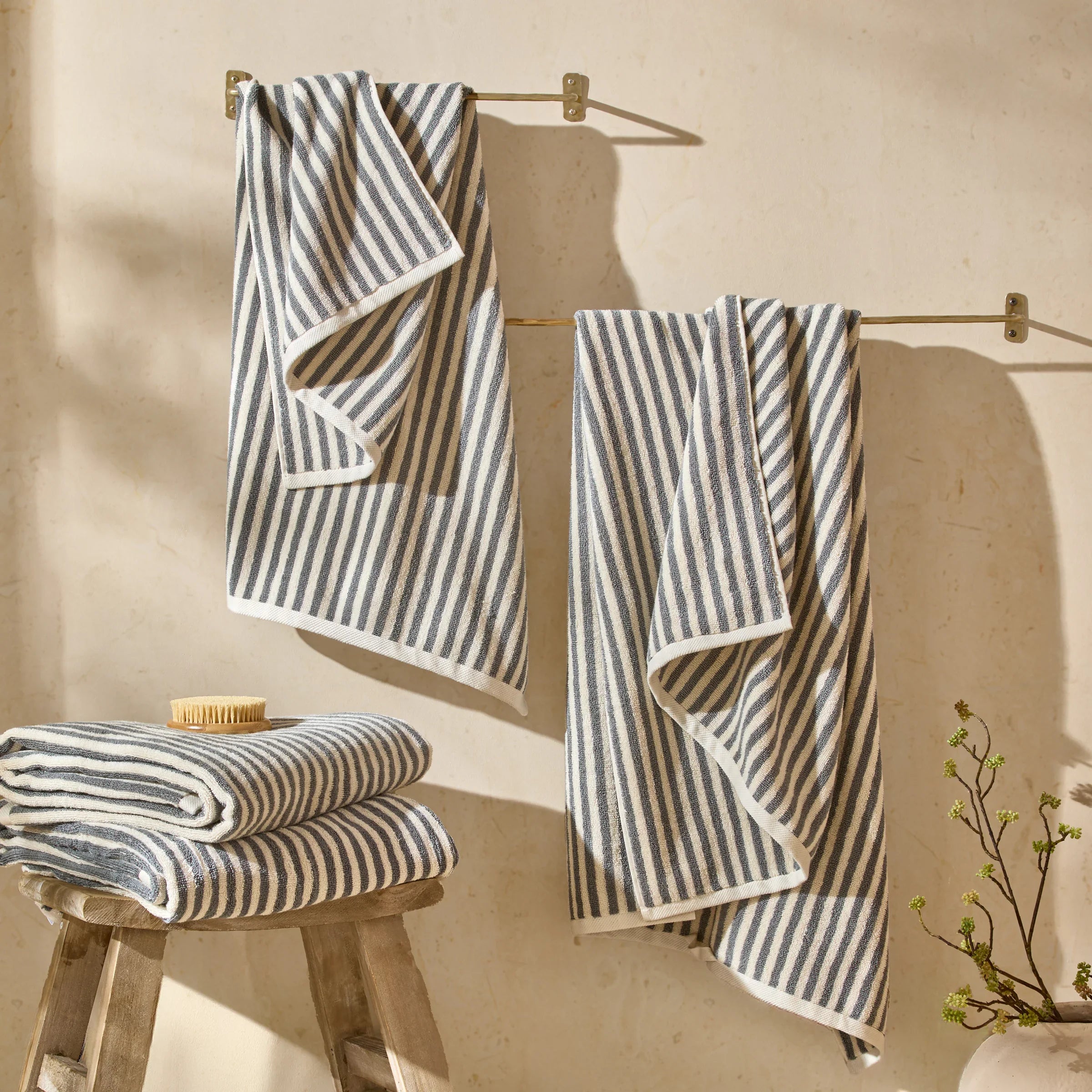 Yard (Riva Home) Home Accessories HEBDEN STRIPED COTTON TOWELS COLLECTION by Yard