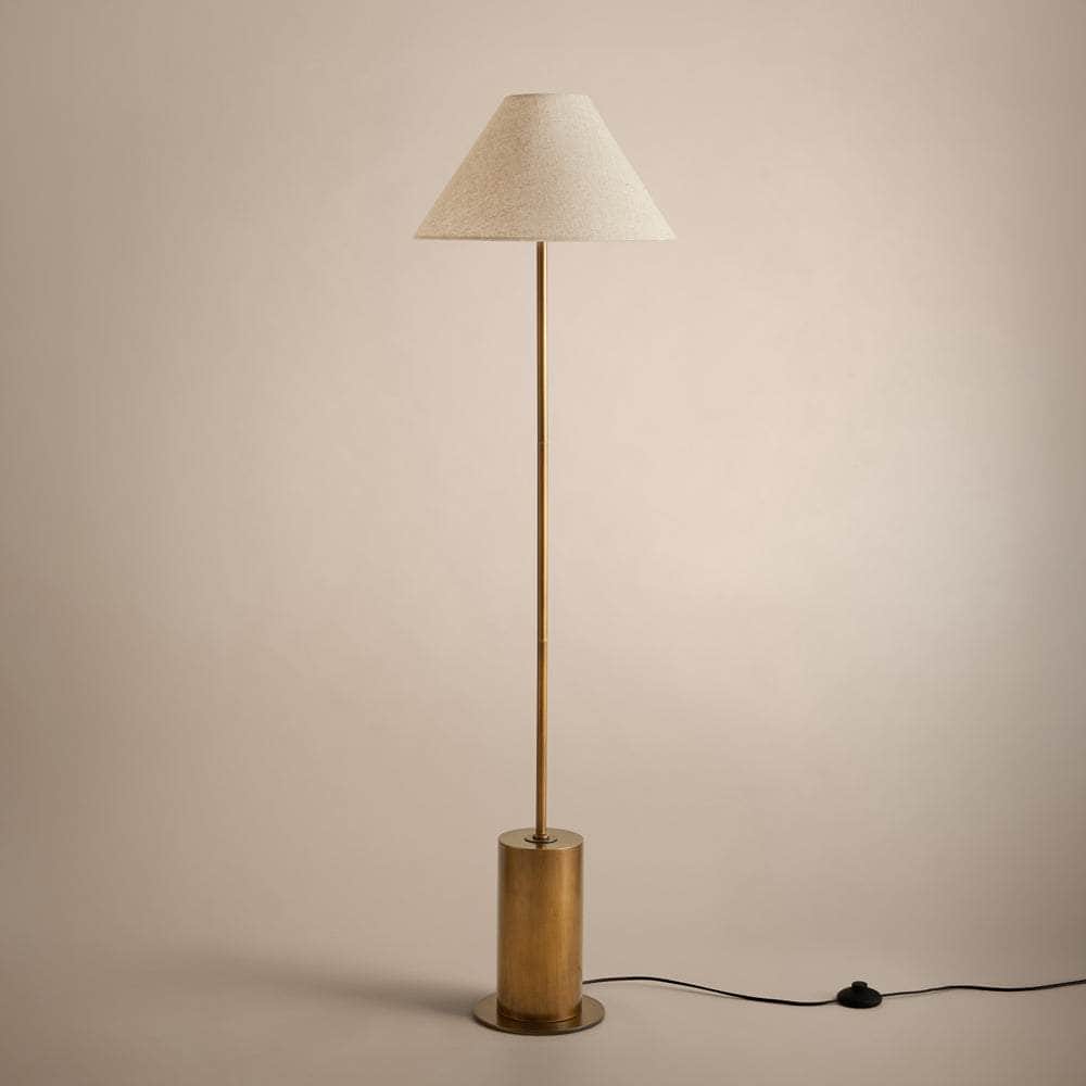 Yard (Riva Home) Lamp Antique Brass FINN TALL WIRED FLOOR LAMP  – AGED BRASS, ESPRESSO BROWN, OLIVE & SANDSTONE by Yard