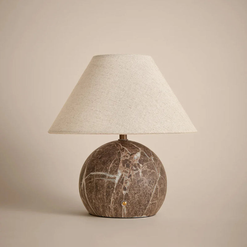 AUSTELL ROUND TABLE LAMP – ROSSO, ESPRESSO BROWN & SAND by Yard