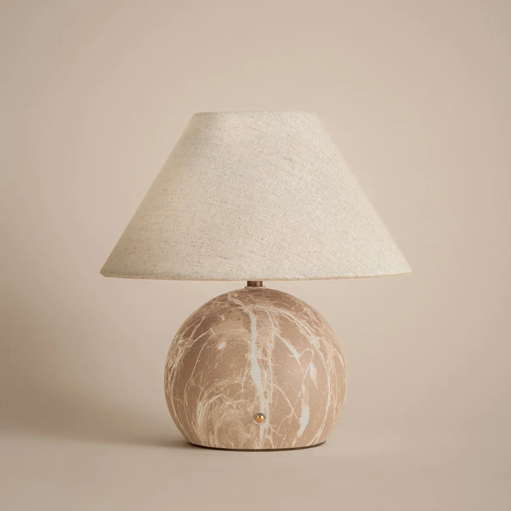 Yard (Riva Home) Lamp AUSTELL ROUND TABLE LAMP – ROSSO, ESPRESSO BROWN & SAND by Yard
