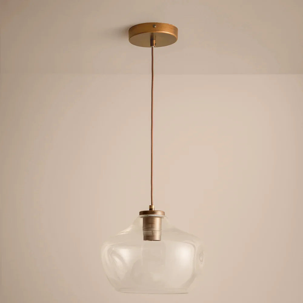 Yard (Riva Home) Lamp Clear PENRYN GLASS PENDANT CEILING LIGHT – CLEAR, MOSS & SMOKED BROWN by Yard