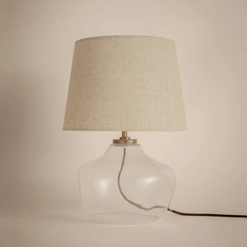 PENRYN GLASS WIRED TABLE LAMP – CLEAR, MOSS & SMOKED BROWN by Yard