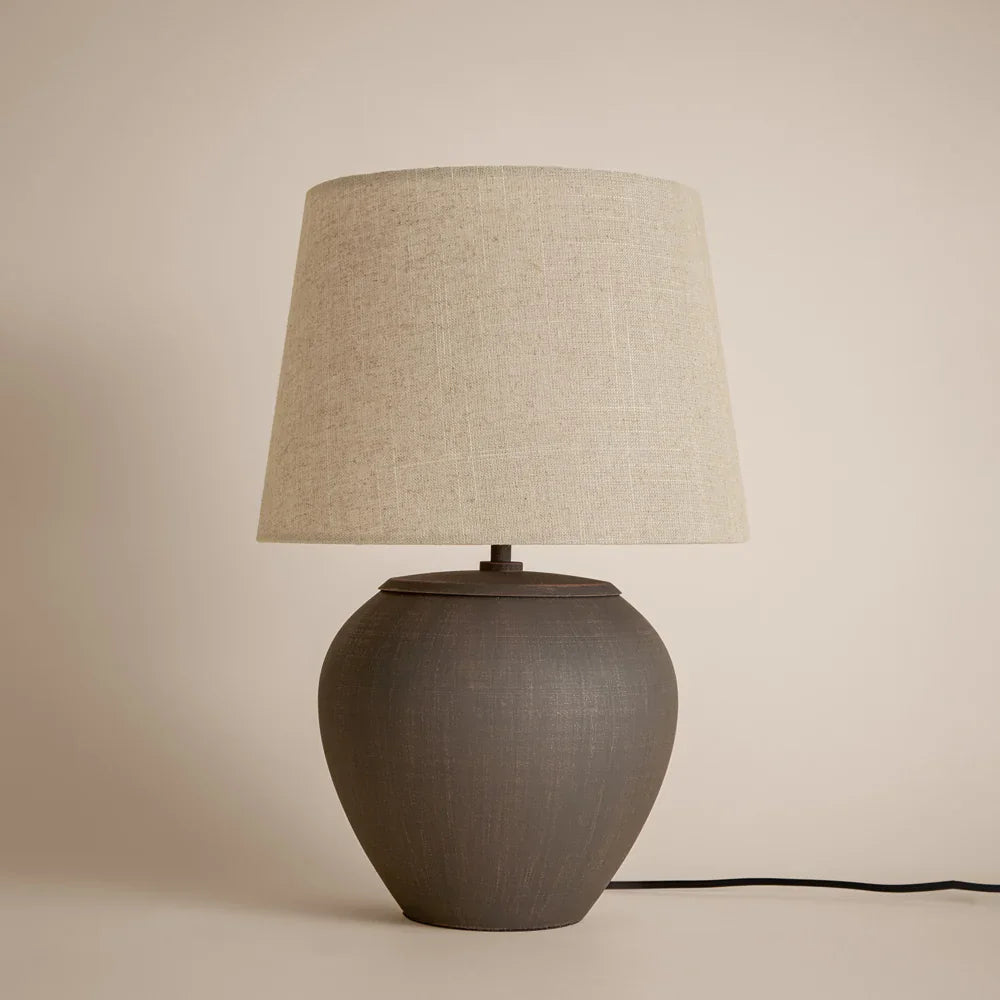 Yard (Riva Home) Lamp Espresso Brown HELSTON ROUND WIRED TABLE LAMP – ESPRESSO BROWN, OLIVE & SANDSTONE by Yard