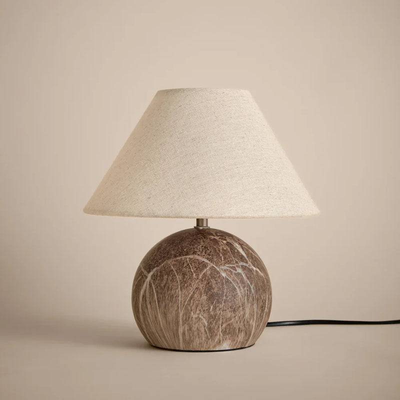 AUSTELL ROUND TABLE LAMP – ROSSO, ESPRESSO BROWN & SAND by Yard