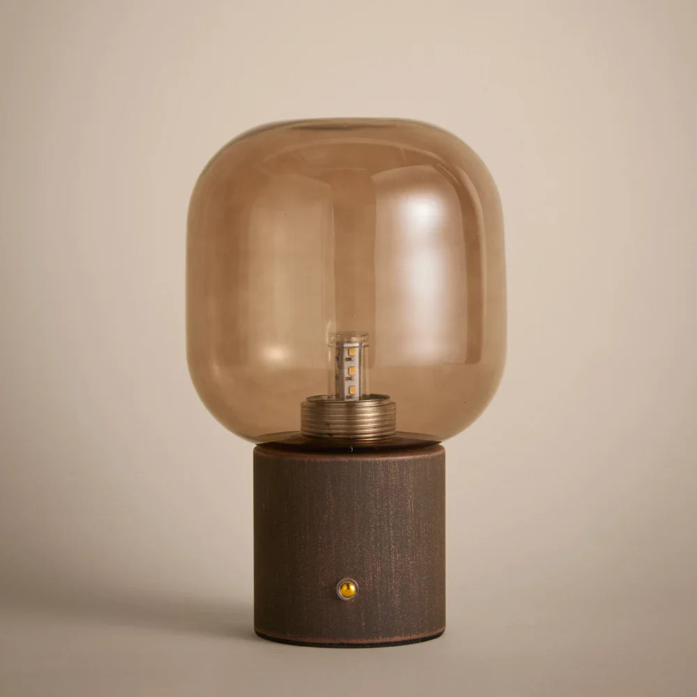 Yard (Riva Home) Lamp Espresso Brown / Wired ELGIN TABLE LAMP – AMBER / AGED BRASS OR SMOKED GLASS / ESPRESSO BROWN by Yard