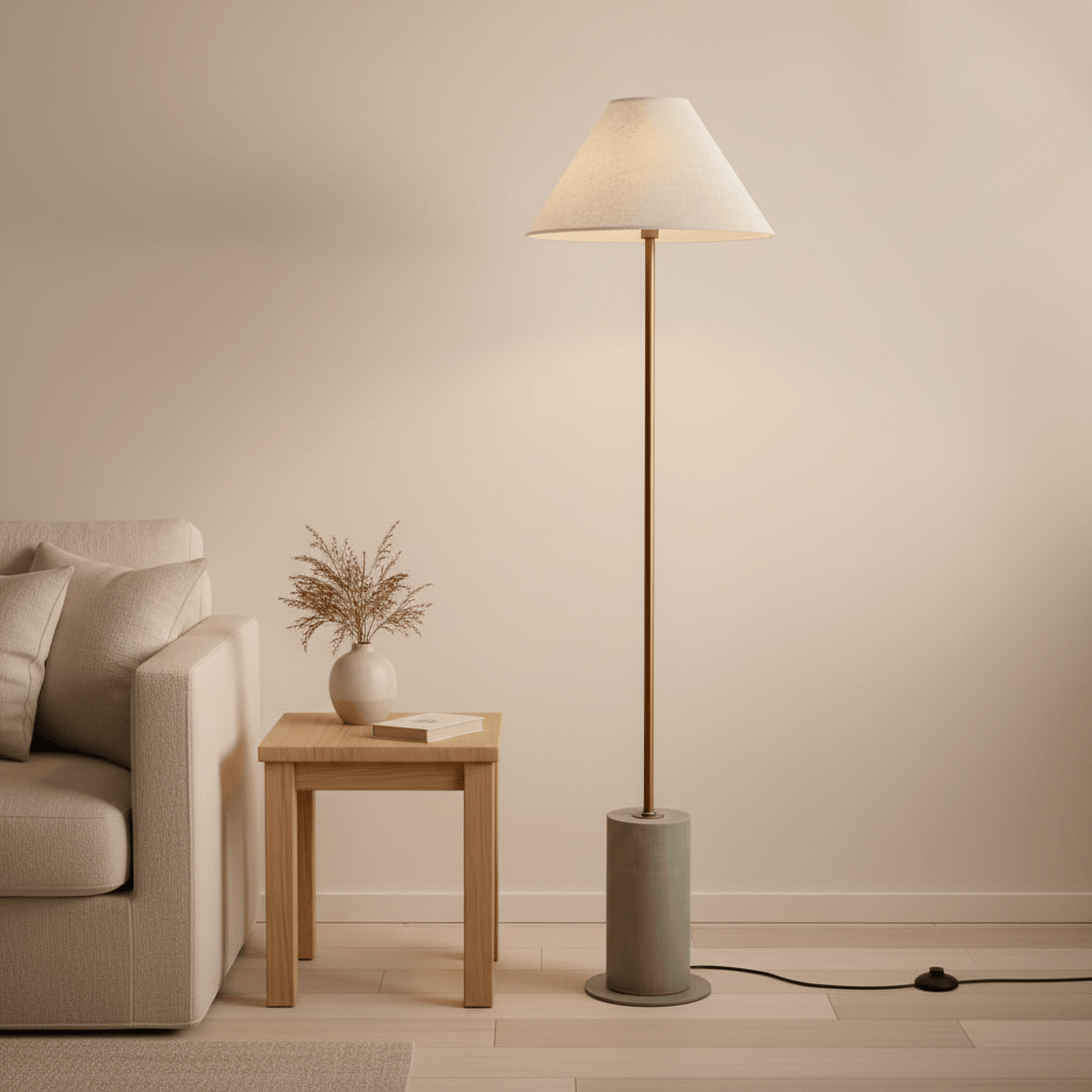 Yard (Riva Home) Lamp FINN TALL WIRED FLOOR LAMP  – AGED BRASS, ESPRESSO BROWN, OLIVE & SANDSTONE by Yard