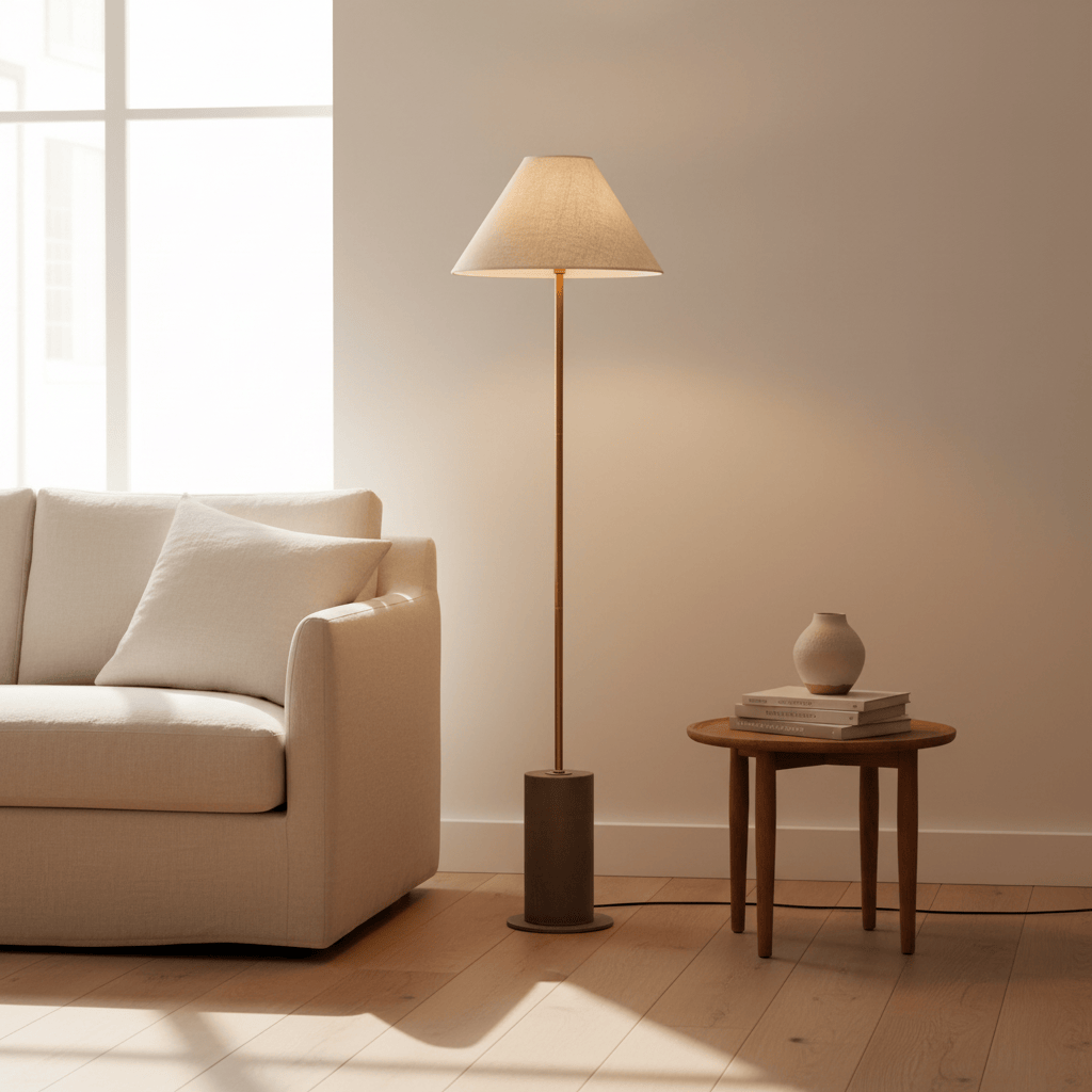 Yard (Riva Home) Lamp FINN TALL WIRED FLOOR LAMP  – AGED BRASS, ESPRESSO BROWN, OLIVE & SANDSTONE by Yard