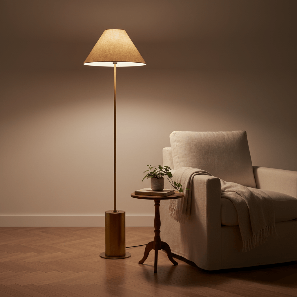 Yard (Riva Home) Lamp FINN TALL WIRED FLOOR LAMP  – AGED BRASS, ESPRESSO BROWN, OLIVE & SANDSTONE by Yard