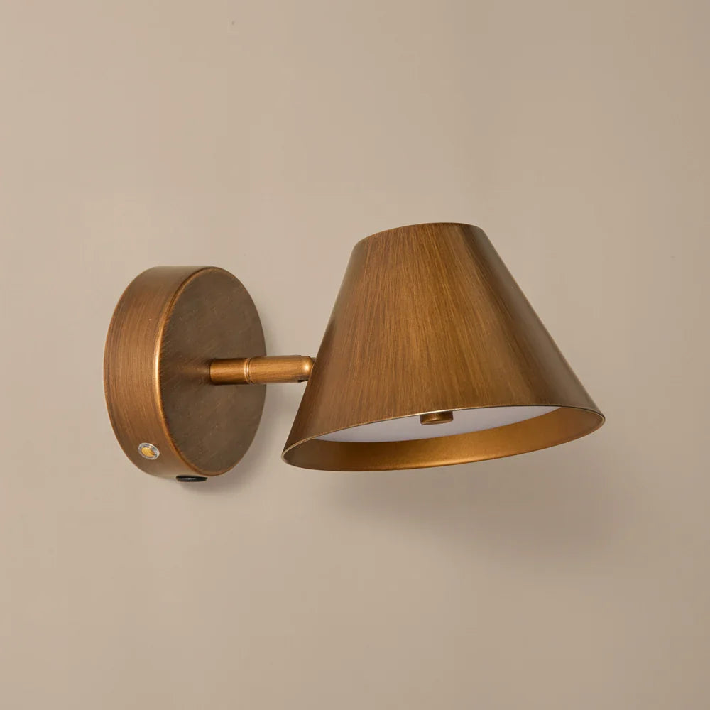 Yard (Riva Home) Lamp FINN WIDE RECHARGEABLE WALL LIGHT – AGED BRASS by Yard