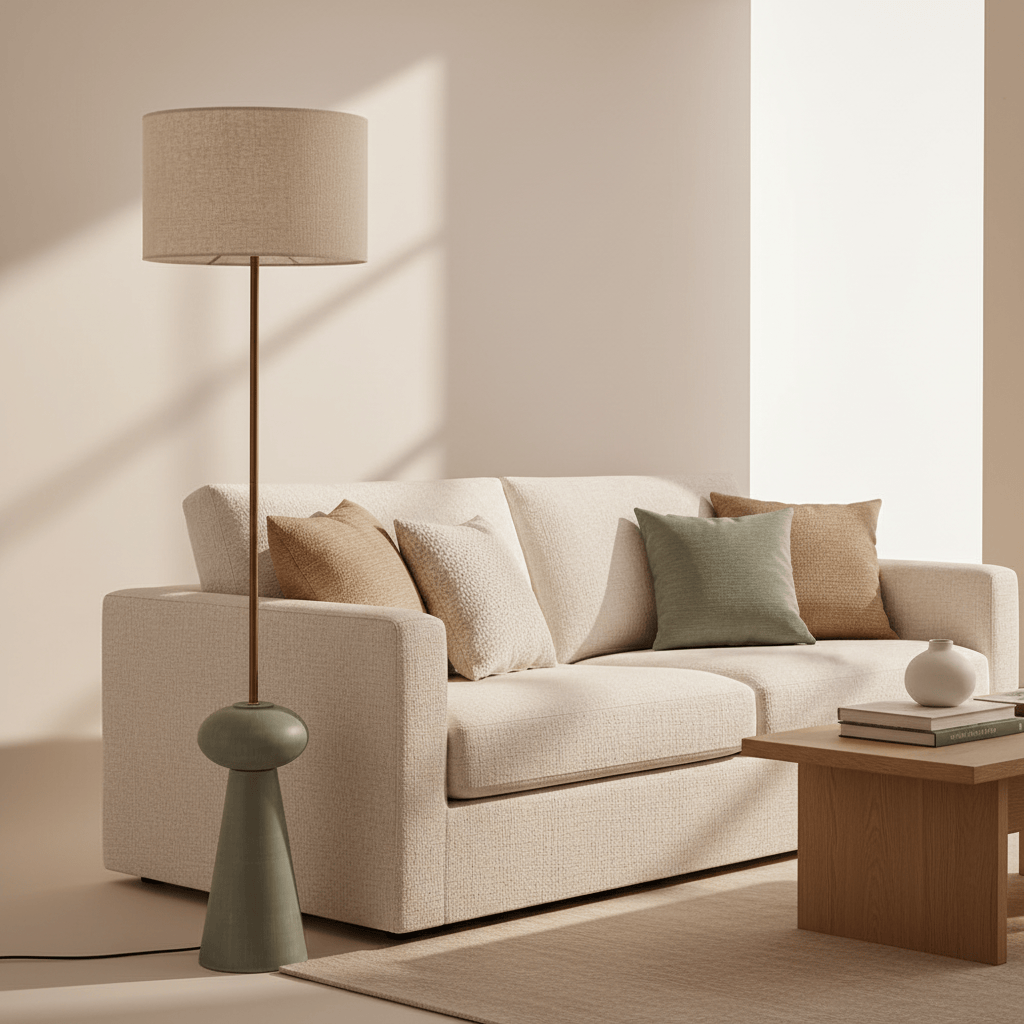 Yard (Riva Home) Lamp HELSTON WIRED FLOOR LAMP – ESPRESSO BROWN, OLIVE & SANDSTONE by Yard