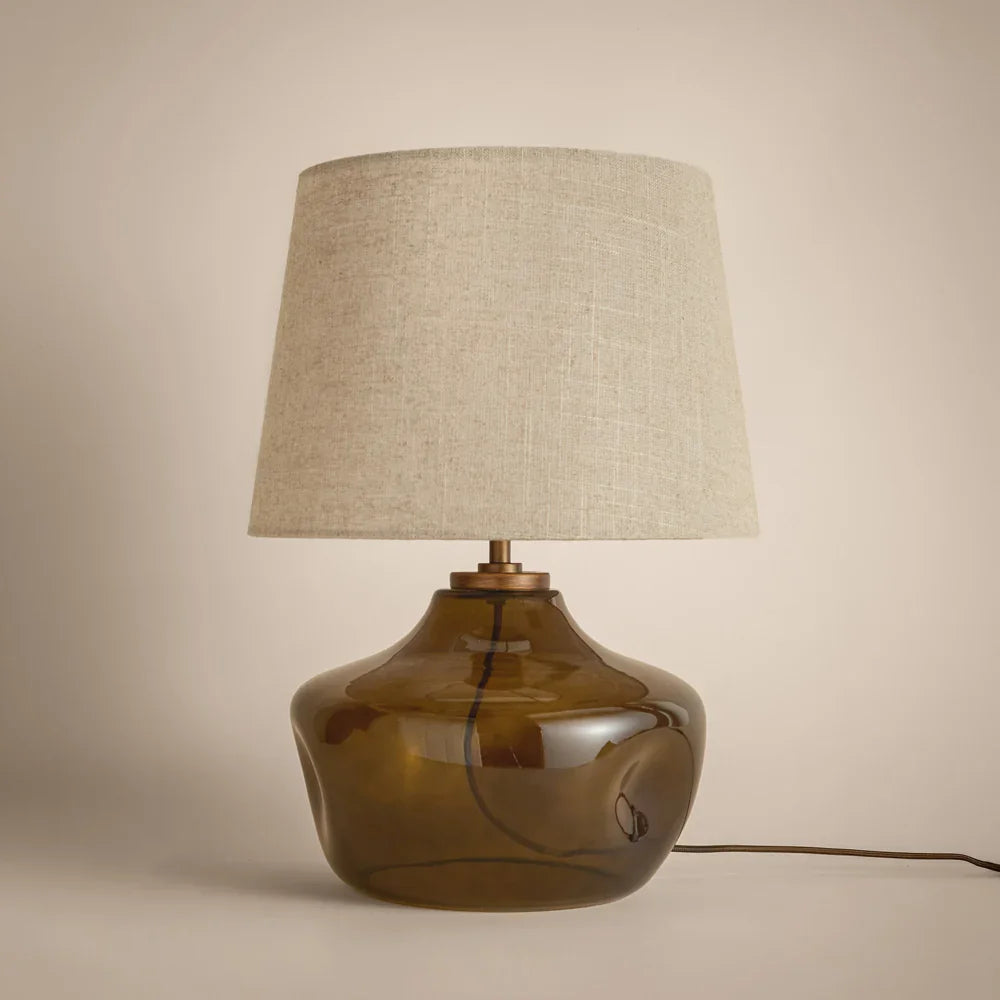 Yard (Riva Home) Lamp Moss PENRYN GLASS WIRED TABLE LAMP – CLEAR, MOSS & SMOKED BROWN by Yard