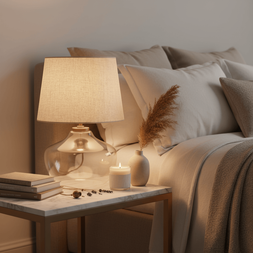 Yard (Riva Home) Lamp PENRYN GLASS WIRED TABLE LAMP – CLEAR, MOSS & SMOKED BROWN by Yard