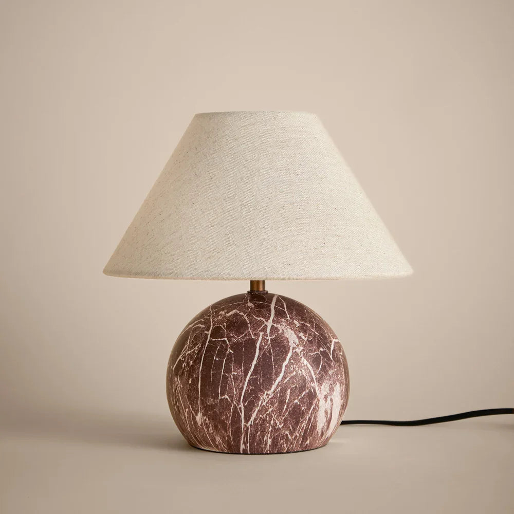 Yard (Riva Home) Lamp Rosso / Wired AUSTELL ROUND TABLE LAMP – ROSSO, ESPRESSO BROWN & SAND by Yard