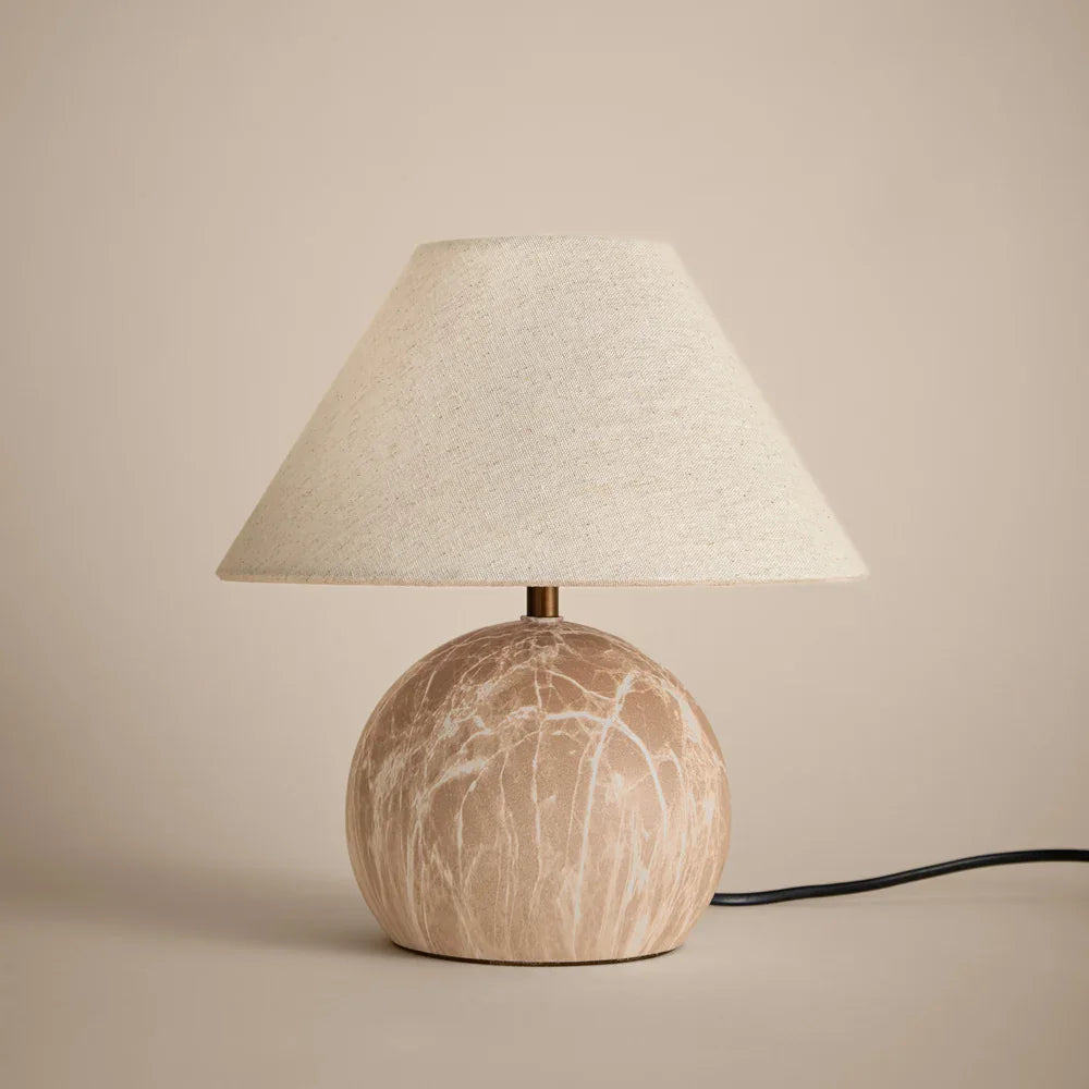 Yard (Riva Home) Lamp Sand / Wired AUSTELL ROUND TABLE LAMP – ROSSO, ESPRESSO BROWN & SAND by Yard