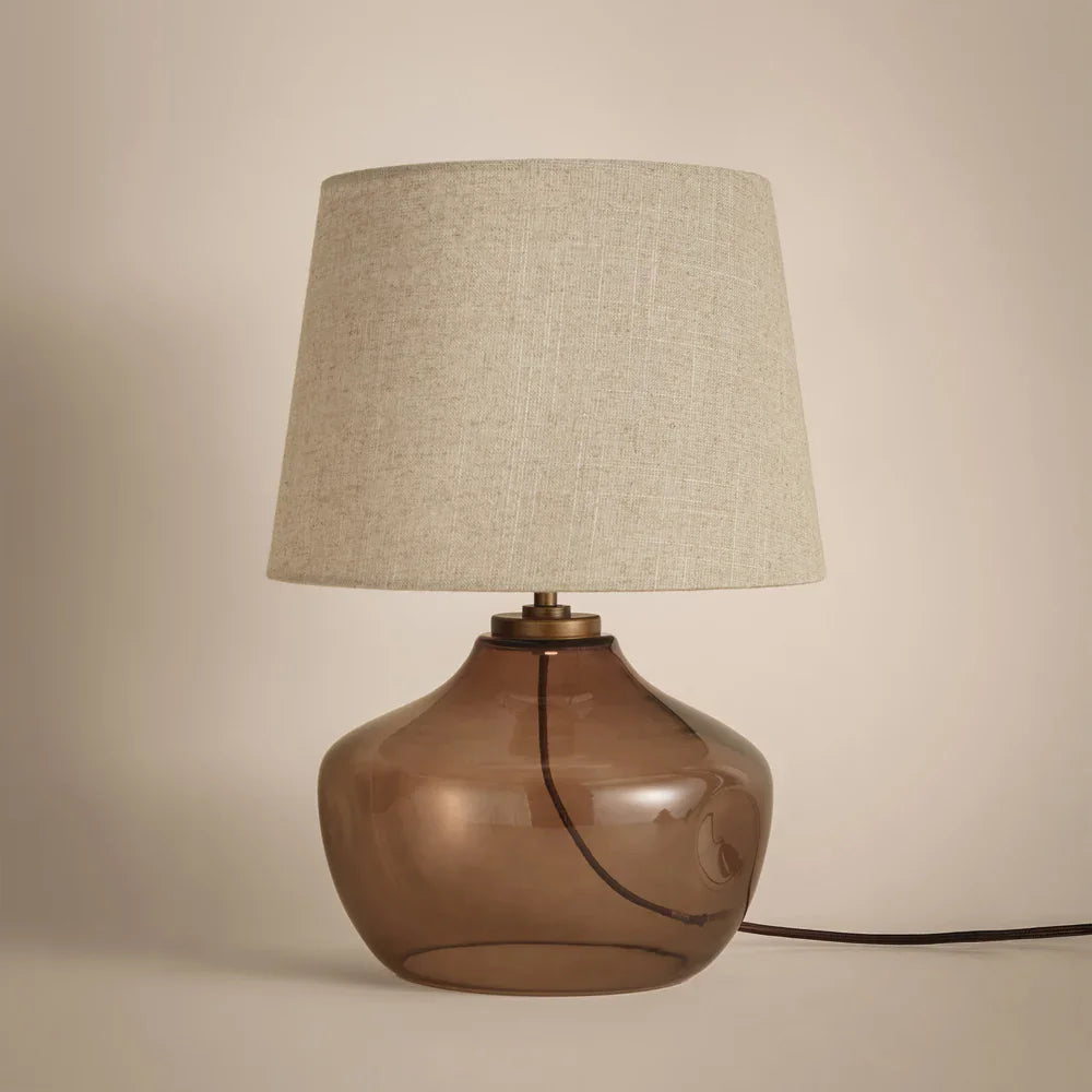 Yard (Riva Home) Lamp Smoked Brown PENRYN GLASS WIRED TABLE LAMP – CLEAR, MOSS & SMOKED BROWN by Yard