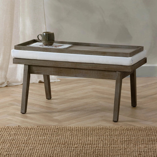 Yard (Riva Home) Ottoman Yard Elden Footstool Ecru