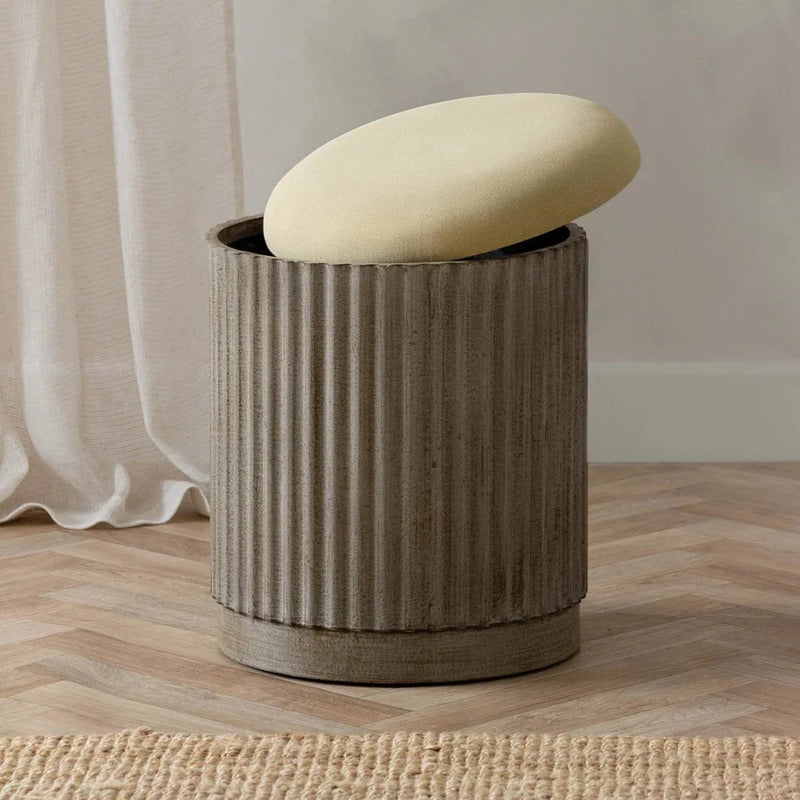 Yard Hadden Storage Footstool Eucalyptus