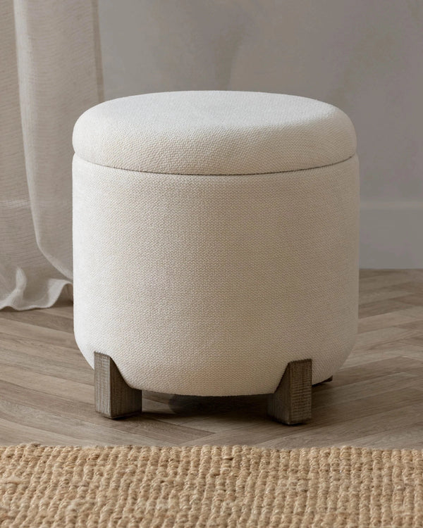 Yard Neven Footstool Ecru