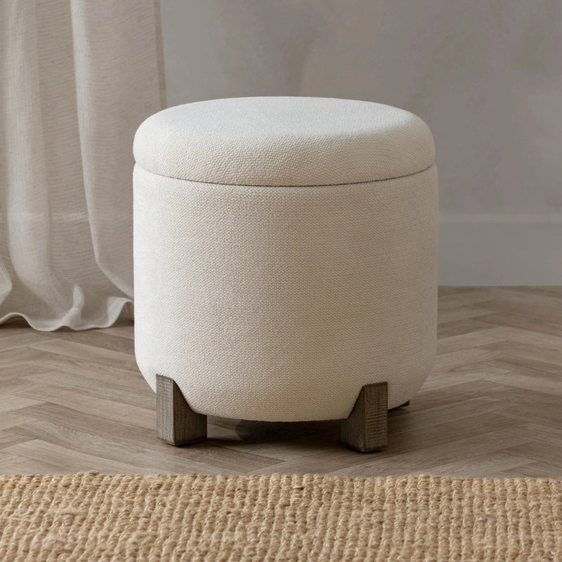 Yard Neven Footstool Ecru