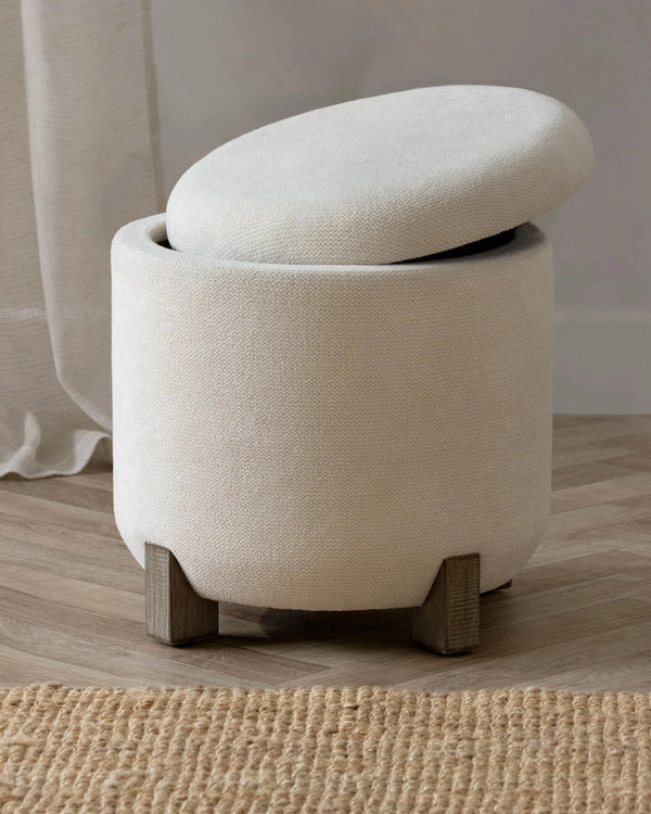 Yard Neven Footstool Ecru