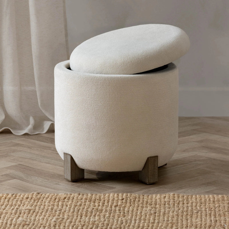 Yard Neven Footstool Ecru