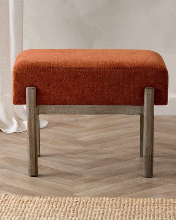 Yard Trenton Wooden Footstool Pecan