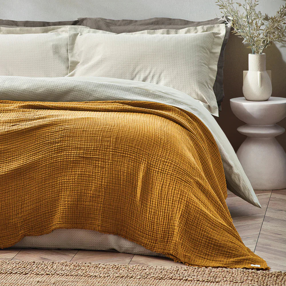 Yard (Riva Home) Throw Cumin LARK MUSLIN COTTON OVERSIZED THROW by Yard