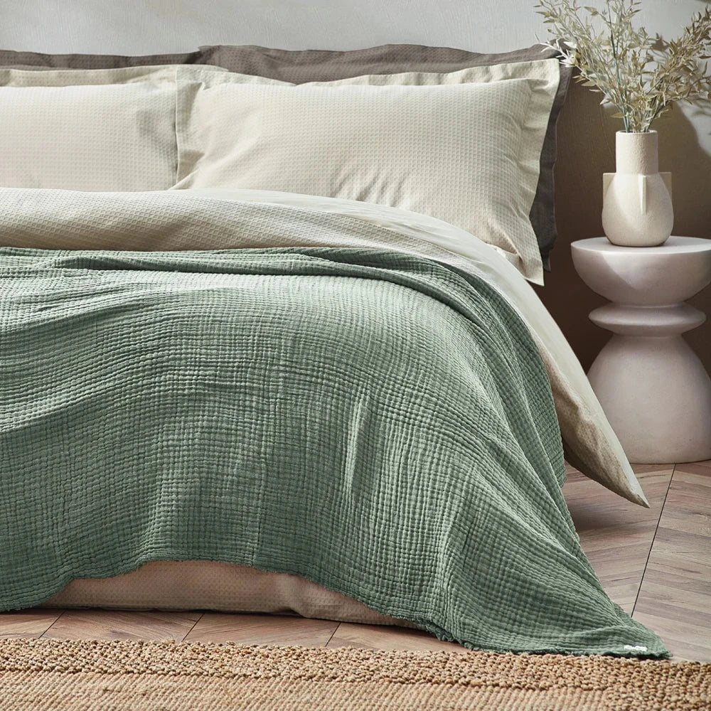 Yard (Riva Home) Throw Eucalyptus LARK MUSLIN COTTON OVERSIZED THROW by Yard