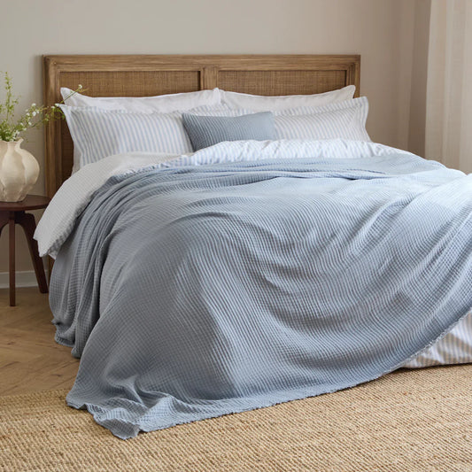 Yard (Riva Home) Throw Mineral LARK MUSLIN COTTON OVERSIZED THROW by Yard