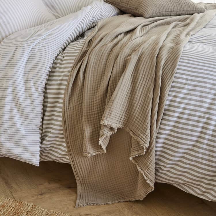 Yard (Riva Home) Throw Mole LARK MUSLIN COTTON THROW by Yard