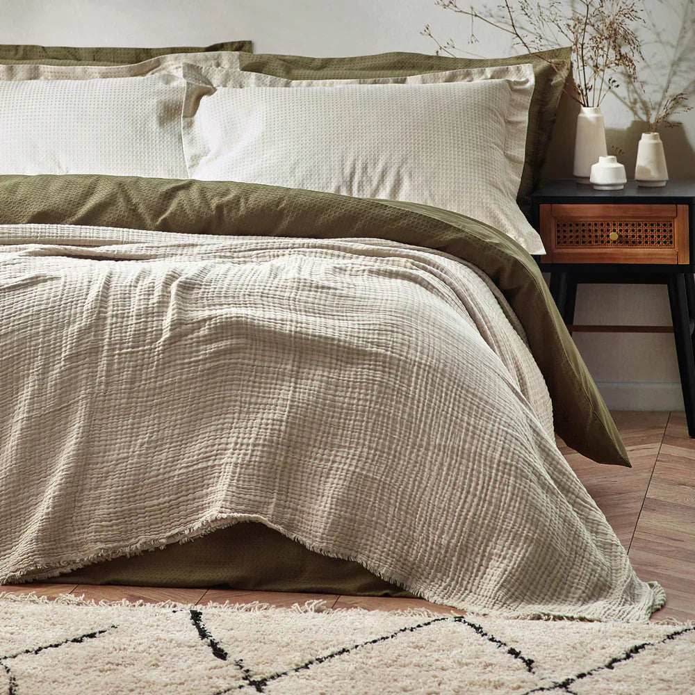 Yard (Riva Home) Throw Natural LARK MUSLIN COTTON OVERSIZED THROW by Yard