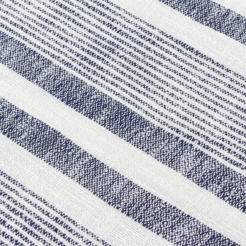 Yard (Riva Home) Throw NEELA STRIPE FRINGED THROWS – NATURAL/NAVY by Yard