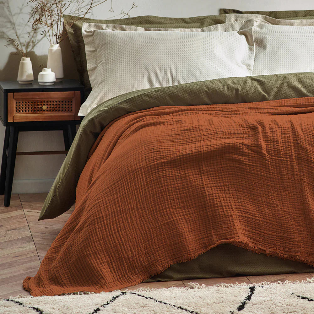 Yard (Riva Home) Throw Pecan LARK MUSLIN COTTON OVERSIZED THROW by Yard