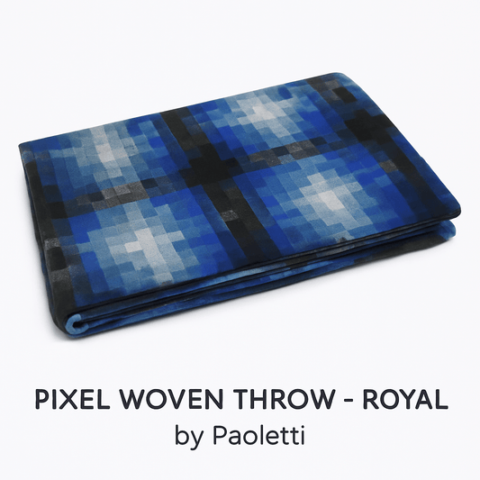 Yard (Riva Home) Throw PIXEL WOVEN THROW – ROYAL by Paoletti